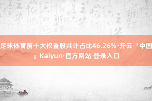 足球体育前十大权重股共计占比46.26%-开云「中国」Kaiyun·官方网站 登录入口