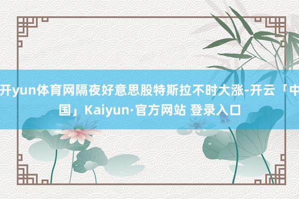 开yun体育网隔夜好意思股特斯拉不时大涨-开云「中国」Kaiyun·官方网站 登录入口