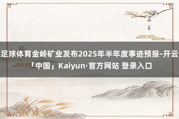足球体育金岭矿业发布2025年半年度事迹预报-开云「中国」K